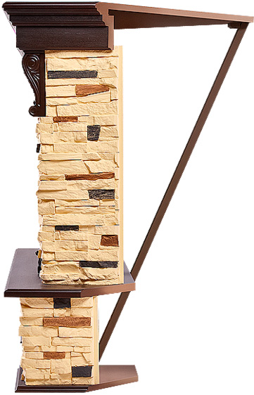 Портал для камина Electrolux Pietra Classic U сланец натуральный темный дуб preview 4