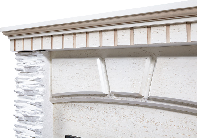 Портал для камина Electrolux Porto Classic белый камень шпон белёный дуб preview 4