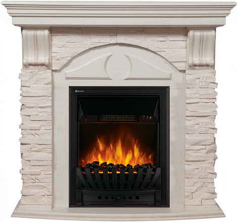 Портал для камина Electrolux Torre Classic белый сланец беленый дуб preview 2