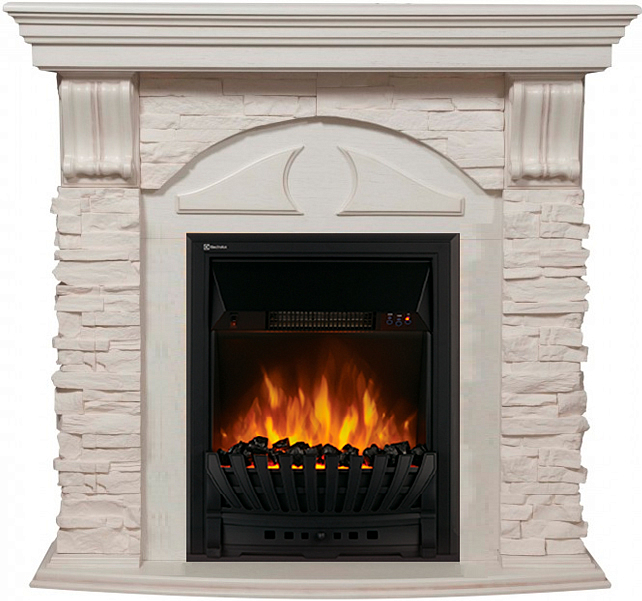 Портал для камина Electrolux Torre Classic белый сланец беленый дуб preview 2