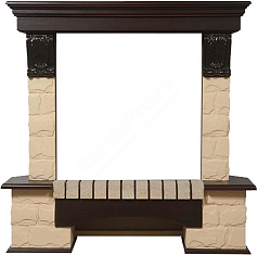 Портал для камина Electrolux Forte Classic U Бежевый камень, Темный дуб