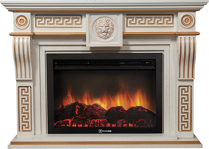 Портал для камина Electrolux Vittoriano 30 Беленый дуб с золотой патиной preview 1