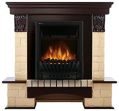 Портал для камина Electrolux Forte Classic U Бежевый камень, Темный дуб