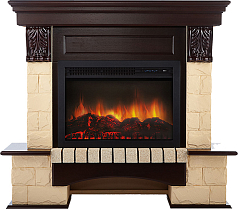 Портал для камина Electrolux Forte 30S Бежевый камень, Темный дуб