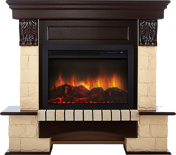 Портал для камина Electrolux Forte 30S Бежевый камень, Темный дуб preview 1
