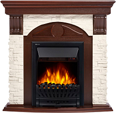 Портал для камина Electrolux Torre Classic белый сланец тёмный дуб