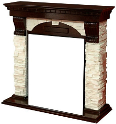 Портал для камина Electrolux Torre Classic белый сланец тёмный дуб