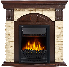Портал для камина Electrolux Torre Classic слоновая кость тёмный дуб