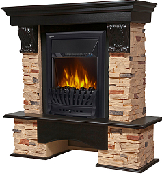 Портал для камина Electrolux Pietra Classic U сланец натуральный темный дуб