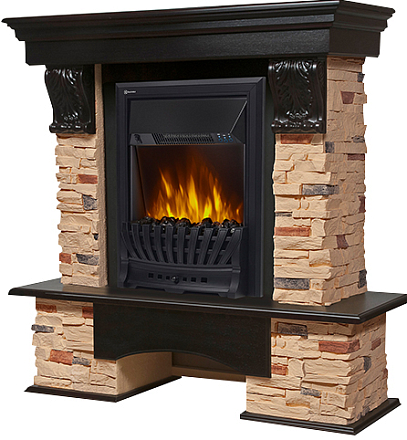 Портал для камина Electrolux Pietra Classic U сланец натуральный темный дуб preview 2