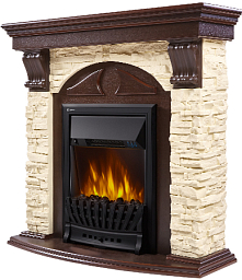 Портал для камина Electrolux Torre Classic слоновая кость тёмный дуб