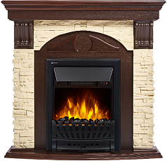 Портал для камина Electrolux Torre Classic U слоновая кость тёмный дуб