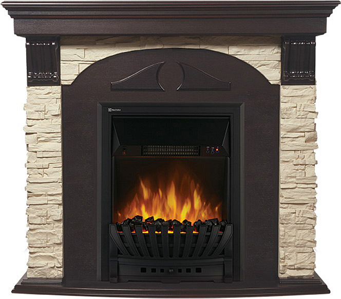 Портал для камина Electrolux Torre 26 Слоновая кость, Темный дуб preview 1