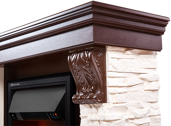 Портал для камина Electrolux Pietra Classic белый сланец темный дуб preview 3