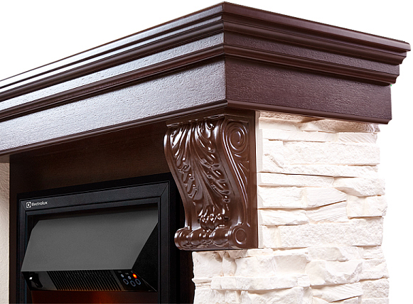 Портал для камина Electrolux Pietra Classic белый сланец темный дуб preview 3