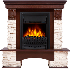 Портал для камина Electrolux Pietra Classic белый сланец темный дуб