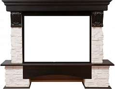 Портал для камина Electrolux Pietra 25S Белый камень, Темный дуб